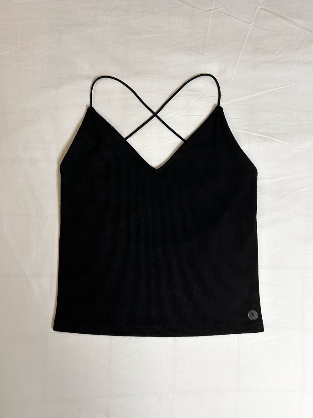 American Eagle Black Cross Back Tank Top